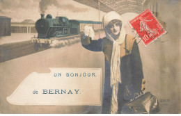 27 BERNAY #MK53779 UN BONJOUR DE BERNAY TRAIN - Bernay