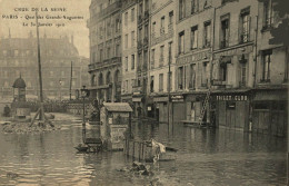 PARIS CRUE DE LA SEINE QUAI DES GRANDS AUGUSTINS - Paris Flood, 1910