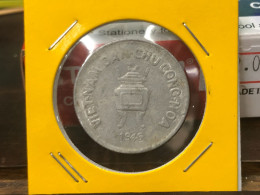 VIET-NAM DAN-CHU CONG-HOA-aluminium-KM#2.1 1946 5 Hao(coins Error Backside Printing 3pm)-1 Pcs- Xf No 22 - Viêt-Nam