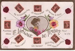 LANGAGE AC#MK824 LE LANGAGE DU TIMBRE FEMME FLEURS - Autres & Non Classés