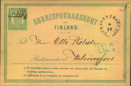 1872, 8 Pen, First Statuinery Card Of Finnland - Briefe U. Dokumente