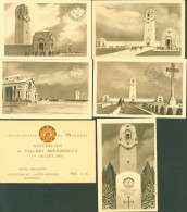 5 Cartes Postales Entiers Inauguration Monument Australien De Villers Bretonneux 1 7 1938 Avec Pochette - Standaardpostkaarten En TSC (Voor 1995)