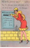 77 FONTAINEBLEAU AD#MK1001 CARTE A SYSTEME UNE FEMME ET BOITE AUX LETTRES - Fontainebleau