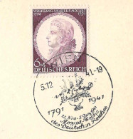 334  Mozart: Timbre + Oblitération Temp. D'Autriche, 1941 - Mozart Stamp And Special Cancel From Vienna, Austria - Musique