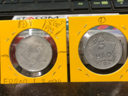 VIET-NAM DAN-CHU CONG-HOA-aluminium-KM#2.1 1946 5 Hao(coins Error Backside Printing 8 Pm)-1 Pcs- Xf No 17 - Viêt-Nam