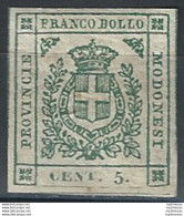 1859 Modena 5c. Verde MH Sassone N. 12 - Modena