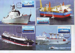 China Maximum Card 2015-10 China's Shipbuilding Industry (cruise Ships, Missile Destroyers, Etc.),4 Pcs - Cartoline Maximum