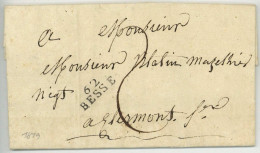 62 BESSE Pour Clermont-Ferrand 1819 - 1792-1815 : Departamentos Conquistados