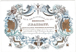 Belgique "Carte Porcelaine"  Porseleinkaart, Bruxelles, J. Baldauf, Quincaillerie, Parfumerie, Bijouterie, Dim:145x98mm - Porzellan