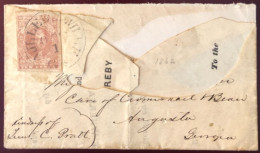 Etats-Unis, Etats Conférérés, Emission Générale N°5 Sur Morceau D'enveloppe, Cote Détaché 550€ - (B1327) - 1861-65 Confederate States