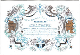 Belgique "Carte Porcelaine"  Porseleinkaart, Bruxelles, J. Baldauf, Quincaillerie, Parfumerie, Bijouterie, Dim:145x98mm - Cartes Porcelaine