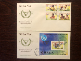 GHANA FDC COVER 1981 YEAR DISABLED PEOPLE BLIND BRAILLE HEALTH MEDICINE STAMPS - Ghana (1957-...)