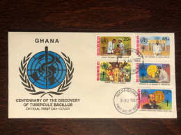 GHANA FDC COVER 1982 YEAR KOCH TUBERCULOSIS HEALTH MEDICINE STAMPS - Ghana (1957-...)