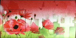 Jersey 2014 Remembrance Day Poppies Flowers Minisheet MNH - Jersey