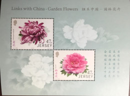 Jersey 2015 China Joint Issue Flowers Minisheet MNH - Altri & Non Classificati