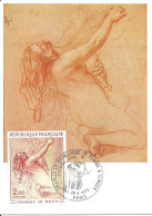 30821 - Carte Maximum - France - Charles Lebrun - Femme Nue à Genoux - Musee Du Louvre - 1970-1979