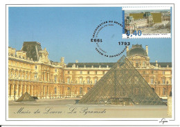 30823 - Carte Maximum - France - Le Grand Louvre Musée - La Pyramide - 1990-1999