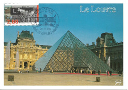 30825 - Carte Maximum - France - Le Grand Louvre Musée - La Pyramide - 1990-1999