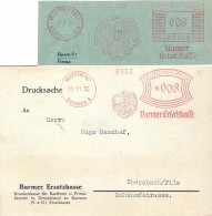 333  Wuppertal / Barmen 1 - Früher Absender-Feistempel Der Barmer Ersatzkasse Auf PK (1930) + Ausschnitt (1933) - Covers & Documents