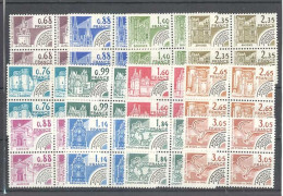 PREOBLITERE - Monuments Historiques  - 16 Blocs De 4 Timbres Neufs Sans Trace De Charnière  - Yvert 162 à 177 - 1964-1988