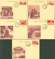 Cartes Postales Entiers Vu De Paris Sanguine Sur Carton Chamois Ed Art Yvon Paris Storch E1S4 Cote 55 € Mini - Standaardpostkaarten En TSC (Voor 1995)