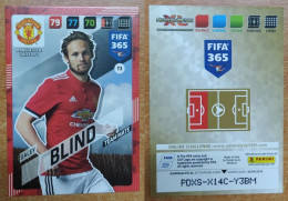 AC - 73 DALEY BLIND  MANCHESTER UNITED FC  FIFA 365 PANINI 2018 ADRENALYN TRADING CARD - Trading Cards