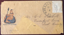 Etats-Unis N°19, Civil War, Patriotic Cover De Williamsburg - (B1330) - Marcofilie