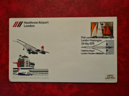 Lettre CONCORDE 1976 PREMIER VOL COMMERCIAL CONCORDE LONDES  WASHUBGTON - Brieven En Documenten