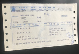 Old 2 Indian Railway Cancellation Tickets See Photos - Spoorweg