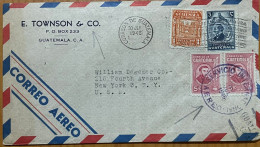 GUATEMALA 1946 ADVERTISING COVER USED TO USA, E, TOWNSON &CO. 4 LANGUAGE SLOGAN, MILITARY LEADER JOSE BATRES, 4STAMP ARC - Guatemala