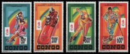 Kongo-Brazzaville 1992 - Mi-Nr. 1337-1340 A ** - MNH - Olympia Albertville - Mint/hinged