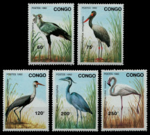 Kongo-Brazzaville 1992 - Mi-Nr. 1320-1324 ** - MNH - Vögel / Birds - Nuovi