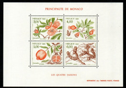 Monaco 1989 - Mi.Nr. Block 42 - Postfrisch MNH - Bäume Trees Granatapfel Früchte Obst Fruits - Bäume