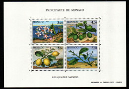 Monaco 1990 - Mi.Nr. Block 49 - Postfrisch MNH - Bäume Trees Zitronen Früchte Obst Fruits - Arbres