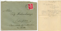 Germany 1930 Cover & Letter; Osterlinde To Ostenfelde ; 15pf. President Hindenburg - Briefe U. Dokumente