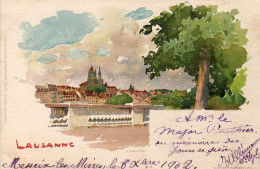 SUISSE VD  LAUSANNE  Carte D'illustrateur Voellmy Façon Aquarelle - Lausanne