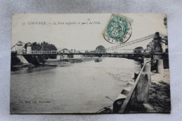 Cpa 1907, Libourne, Le Pont Suspendu Et Quais De L'Isle, Gironde 33 - Libourne