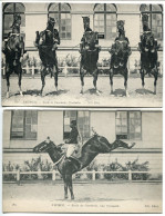 LOT 2 CPA * SAUMUR Ecole De Cavalerie Courbettes & Une Croupade * ND Phot. - Saumur