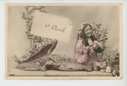 ENFANTS - LITTLE GIRL - MAEDCHEN - Jolie Carte Fantaisie Fillette Avec Poissons " 1er Avril " - April Fool's Day