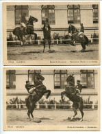 LOT 2 CPA * SAUMUR Ecole De Cavalerie Sauteur En Liberté Et Courbettes & Courbettes * ND 15 & 24 - Saumur