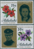 Aitutaki 1973 SG82-83 Princess Anne Wedding Set MNH - Cookinseln