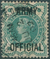 Great Britain Official 1896 SGO42 ½d Blue-green QV ARMY OFFICIAL Ovpt FU (amd) - Otros & Sin Clasificación