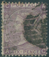 Great Britain 1865 SG97 6d Lilac QV CAAC With Hyphen Plate 6 GU (amd) - Autres & Non Classés