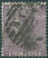 Great Britain 1862 SG84 6d Lilac QV BHHB GU (amd) - Sonstige & Ohne Zuordnung