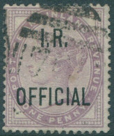 Great Britain Official 1882 SGO3 1d Lilac QV I.R. OFFICIAL Ovpt #1 FU (amd) - Altri & Non Classificati