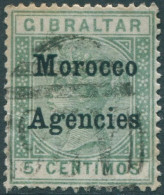 Morocco Agencies 1898 SG1 5c Green QV FU (amd) - Morocco Agencies / Tangier (...-1958)