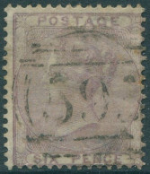 Great Britain 1856 SG70 6d Pale Lilac QV #1 FU (amd) - Sonstige & Ohne Zuordnung