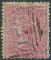 Great Britain 1857 SG66 4d Rose-carmine QV Large Garter Wmk Toned FU (amd) - Other & Unclassified