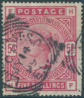 Great Britain 1883 SG180 5s Rose QV Trimmed FU (amd) - Sonstige & Ohne Zuordnung