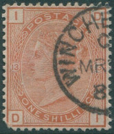 Great Britain 1881 SG163 1s Orange-brown QV IDDI Plate 13 Crown Wmk FU (amd) - Sonstige & Ohne Zuordnung